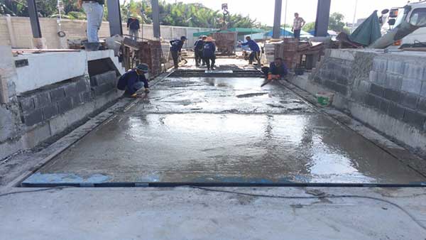 เครื่องชั่งรถบรรทุกแบบฝังบ่อ 3 x 18 เมตร พร้อมติดตั้งอุปกรณ์