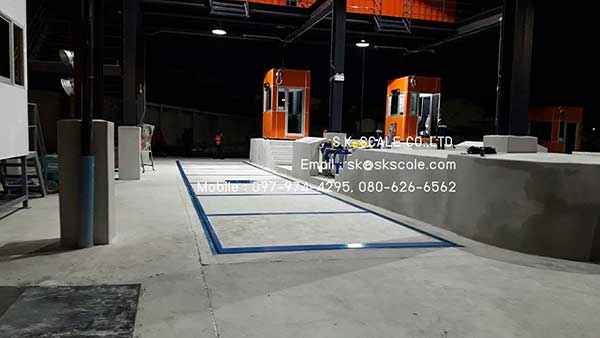 เครื่องชั่งรถบรรทุกแบบฝังบ่อคู่ ขนาด 3 x 18 เมตร