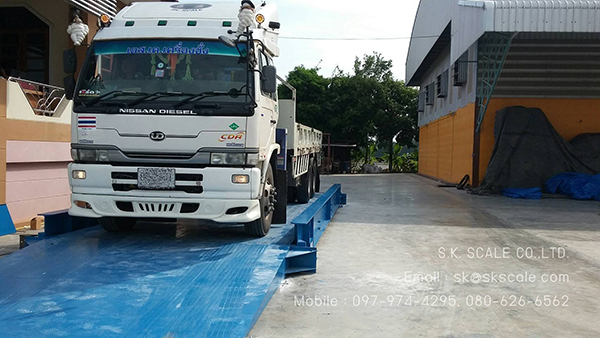 เครื่องชั่งรถบรรทุกแบบแท่นลอยพื้นเหล็ก ขนาด 3 x 9 เมตร