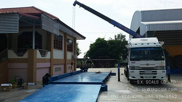 เครื่องชั่งรถบรรทุกแบบแท่นลอยพื้นเหล็ก ขนาด 3 x 9 เมตร