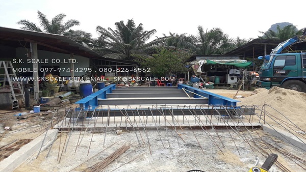 ติดตั้งเครื่องชั่ง ขนาด 3x7 เมตร แบบแท่นลอย