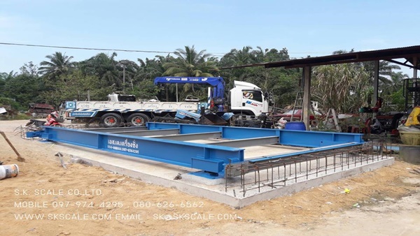 ติดตั้งเครื่องชั่ง ขนาด 3x7 เมตร แบบแท่นลอย